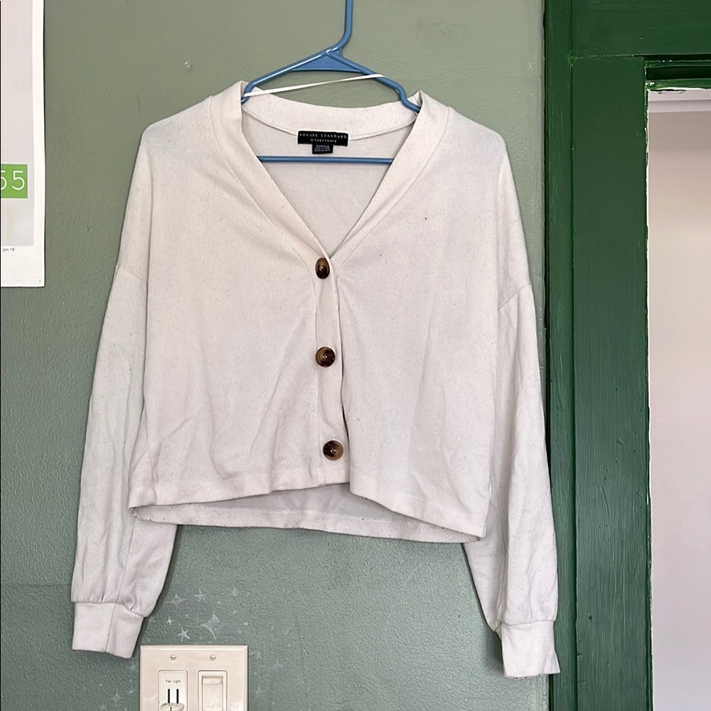 White Button-Up Cardigan